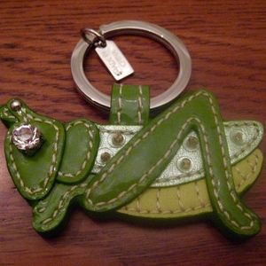 Grasshopper Keychain Fob Bag Charm Leather *RARE*